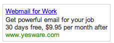 Webmail for Work Google Adword