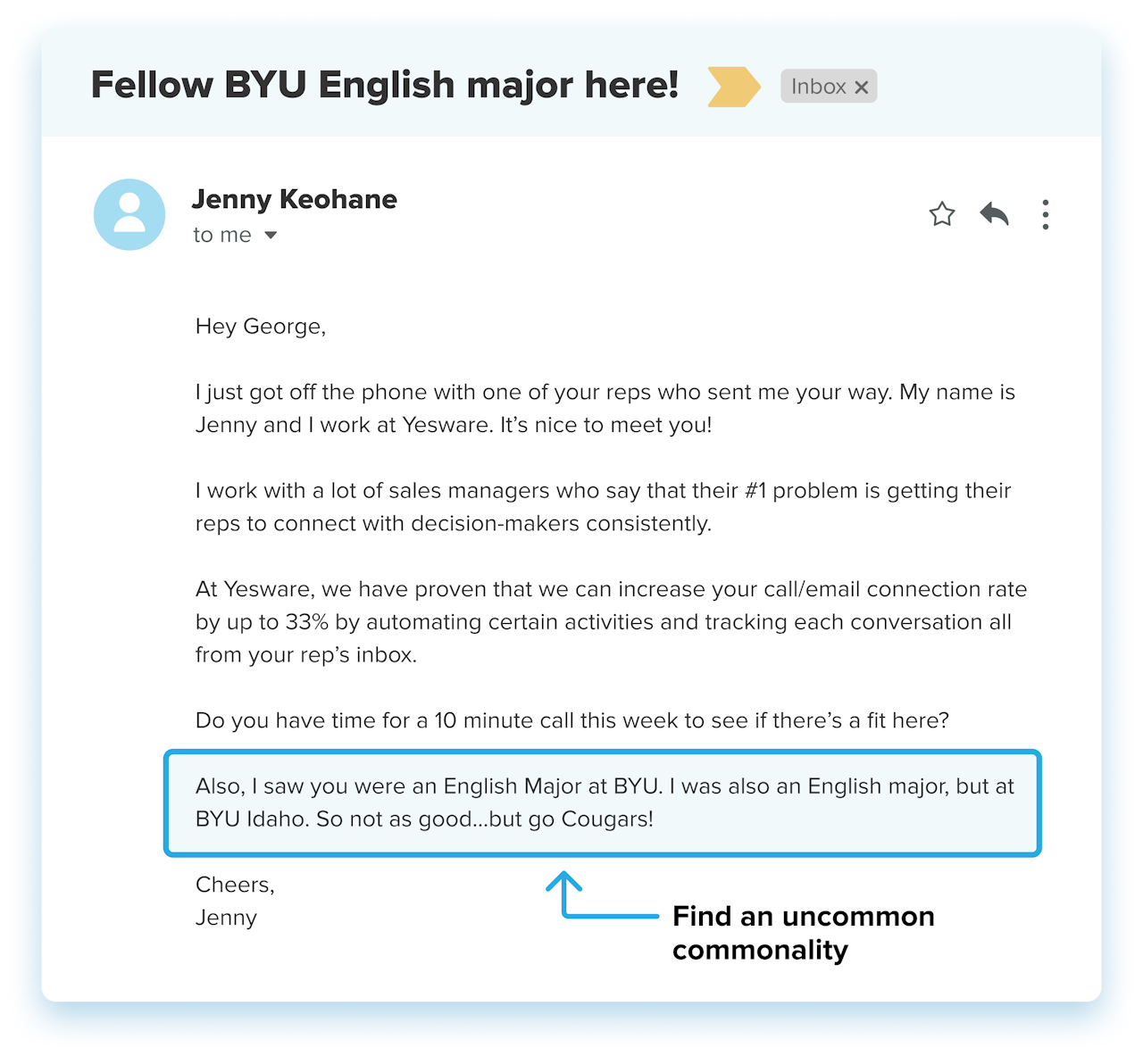 personalized email to a decision-maker
