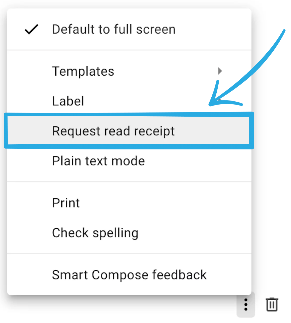How to request a read receipt in Gmail: step 3