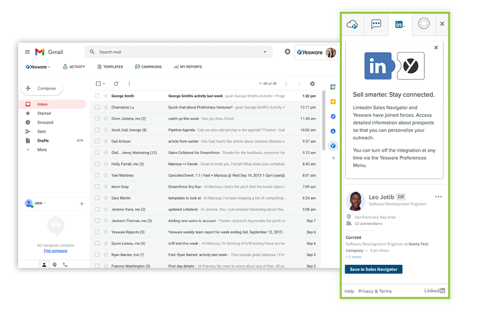 generate more sales leads with yesware's linkedin sales nav in your outlook or gmail inbox
