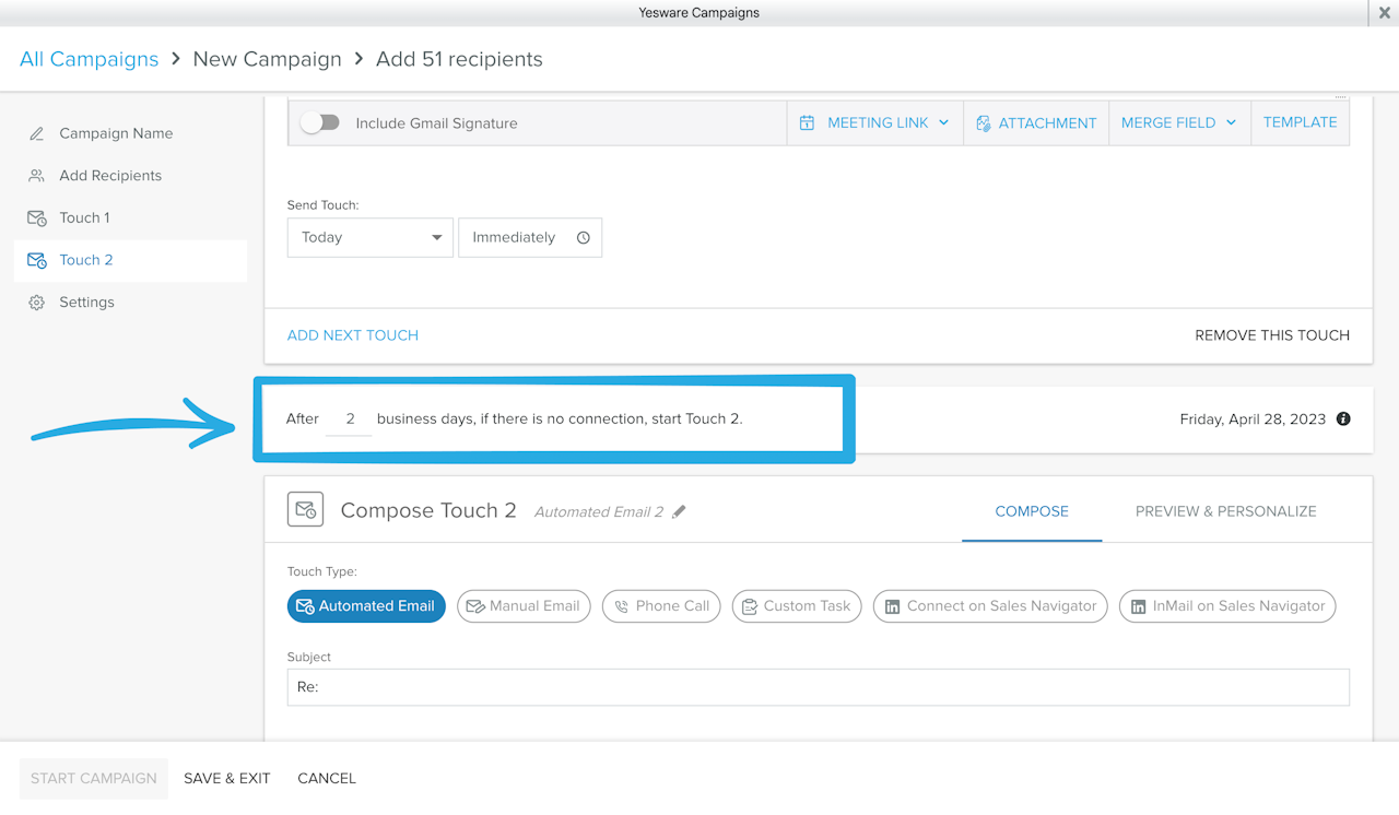 Email management automation tool: Yesware Campaigns