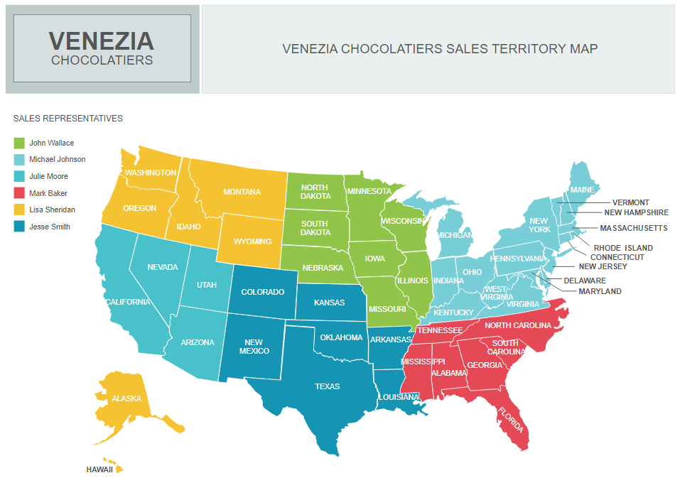 Strategic Sales Plans Examples: Sales Territory Map