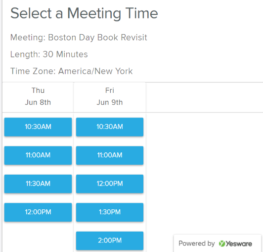 Using Book A Time Yesware Blog Yesware Blog