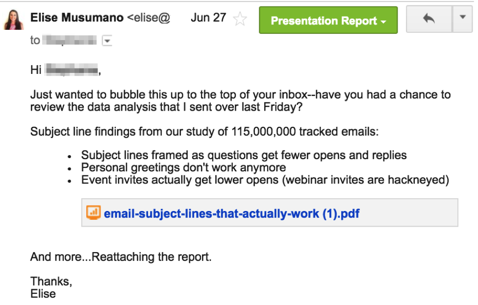 12 Examples Of A Follow Up Email Template To Steal Right Now Yesware Blog