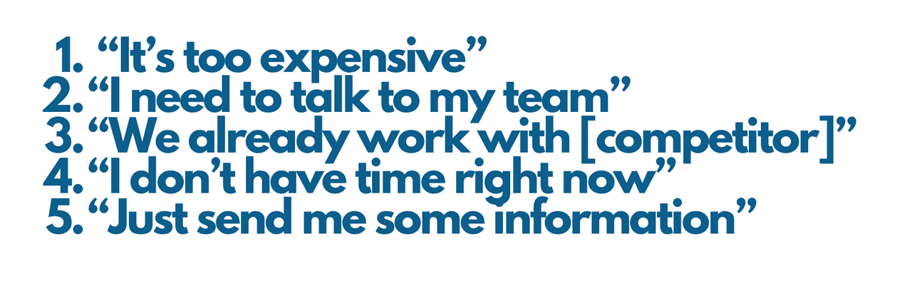 overcoming objections: the 5 most common sales objections