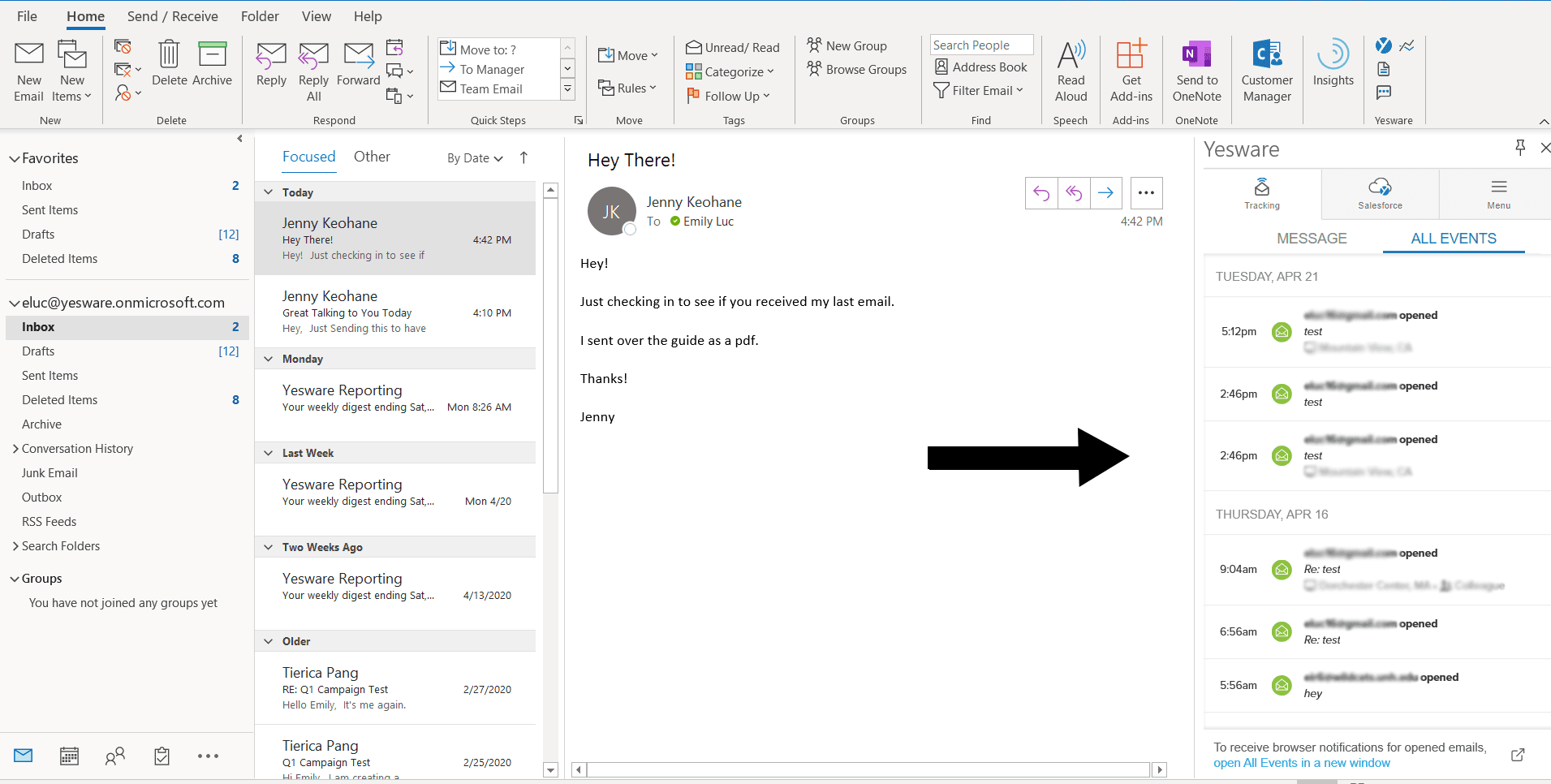how to know who read mail in outlook