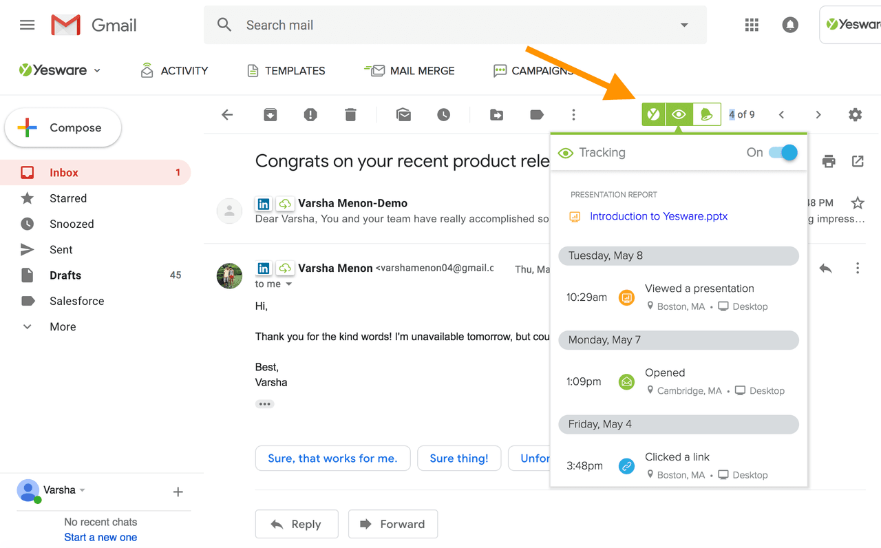 gmail read receipt