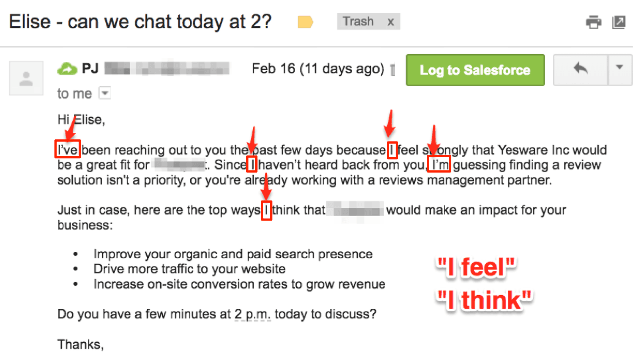bad sales pitch example