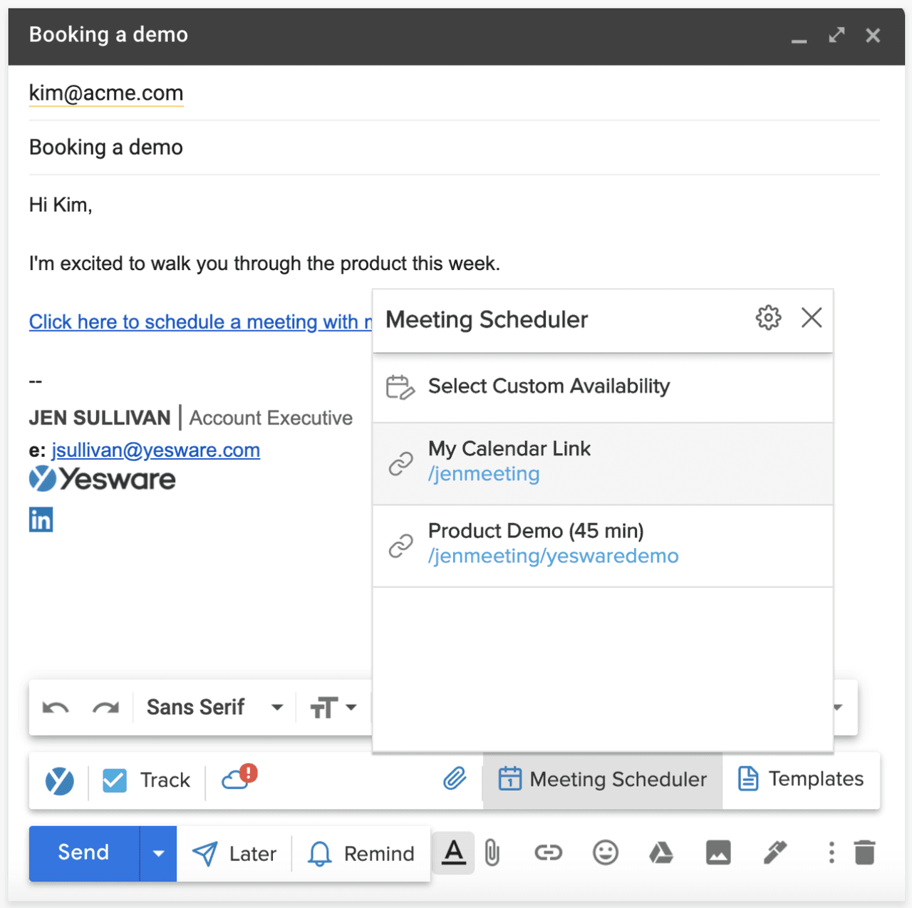 yesware meeting scheduler