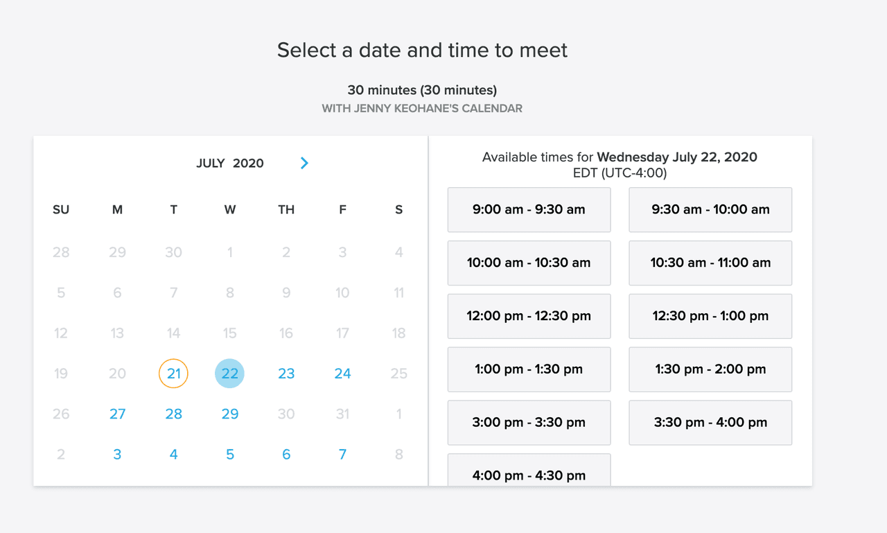 Yesware Meeting Scheduler