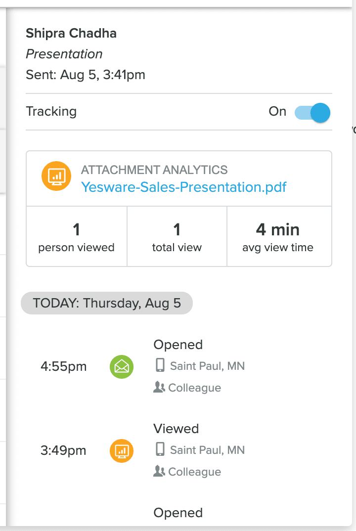 closing the call: tracking