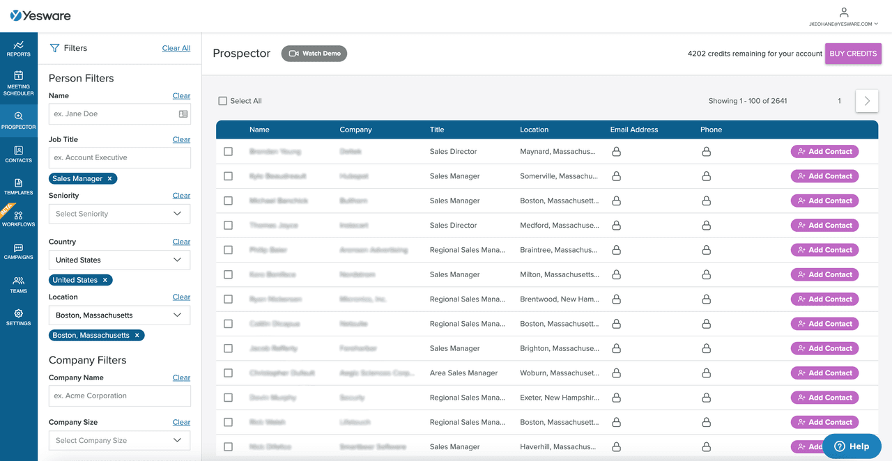 Sales best practices: Yesware Prospector