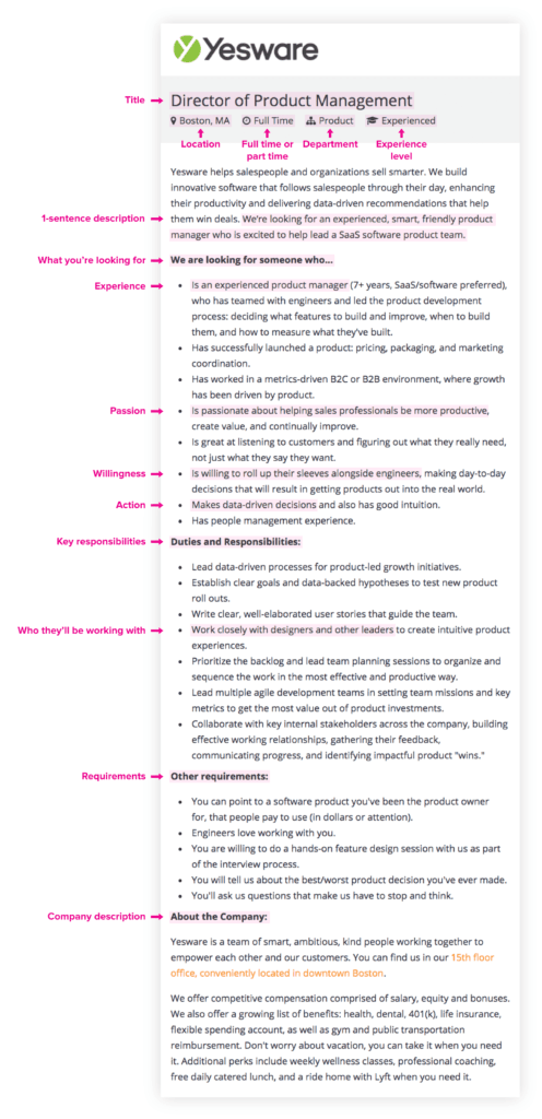 sample job description template - job description examples