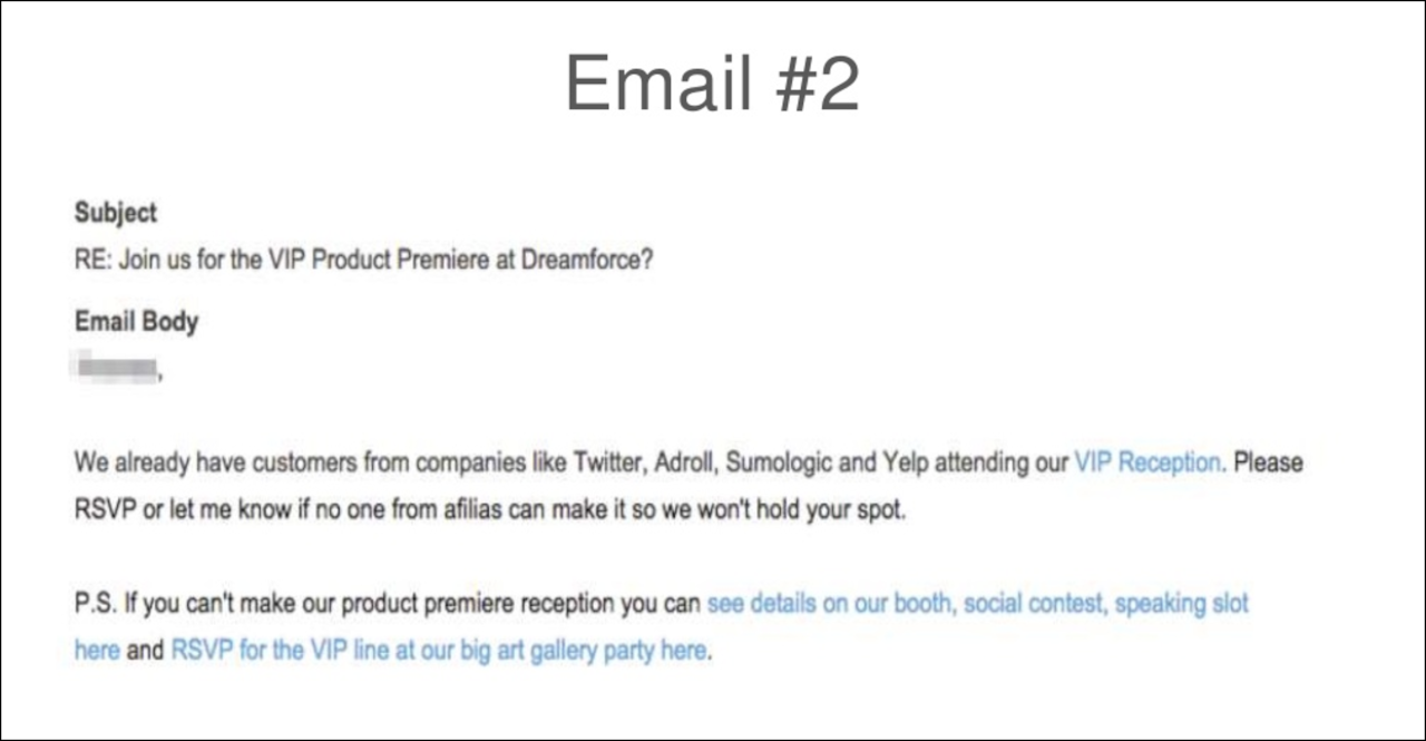 Drip Campaign Examples: Pre-Event Email 2