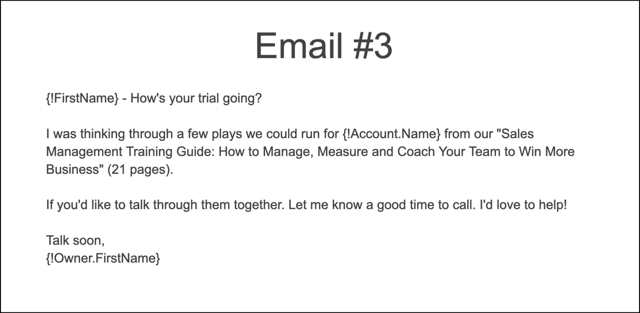 Drip Campaign Examples: Trial Email 3