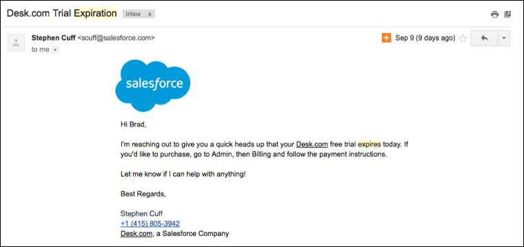 Drip Campaign Examples: Trial Expiration Email 1