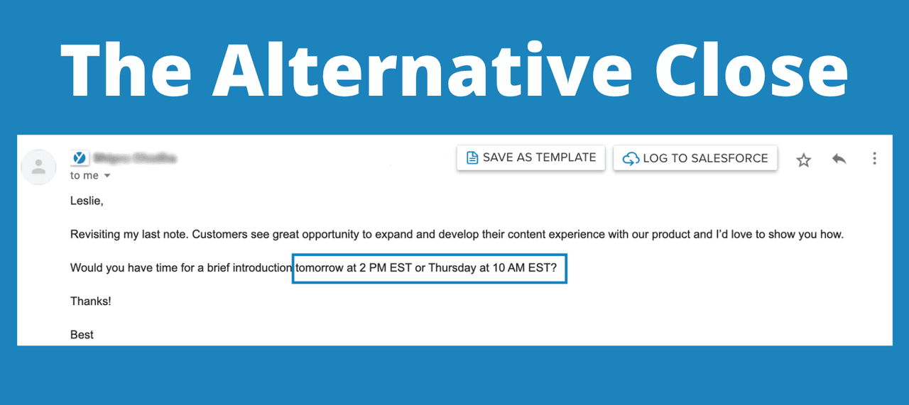 Sales Techniques: The Alternative Close