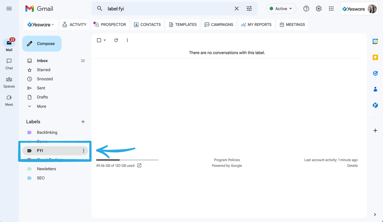 How to edit a label in Gmail: Step 1