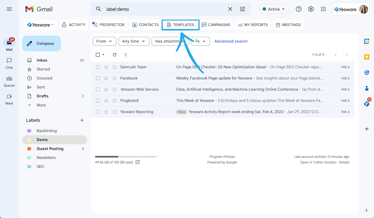 How to create folders in Gmail: Yesware Templates