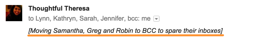 email format: BCC