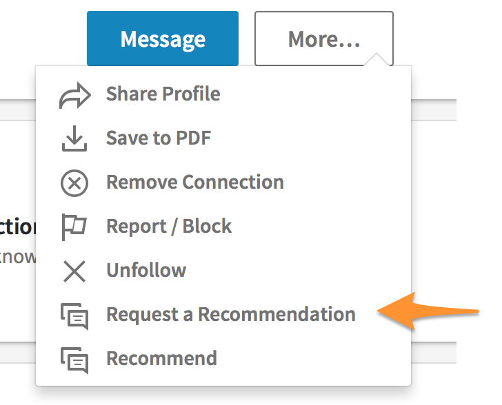 how to request a recommendation on LinkedIn