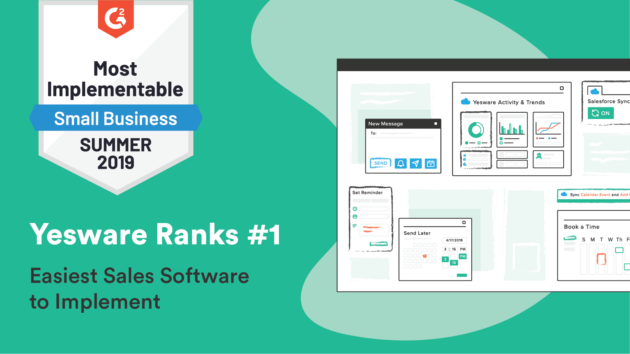 Yesware Named “#1 Easiest Sales Engagement Software to Implement” by G2 Crowd