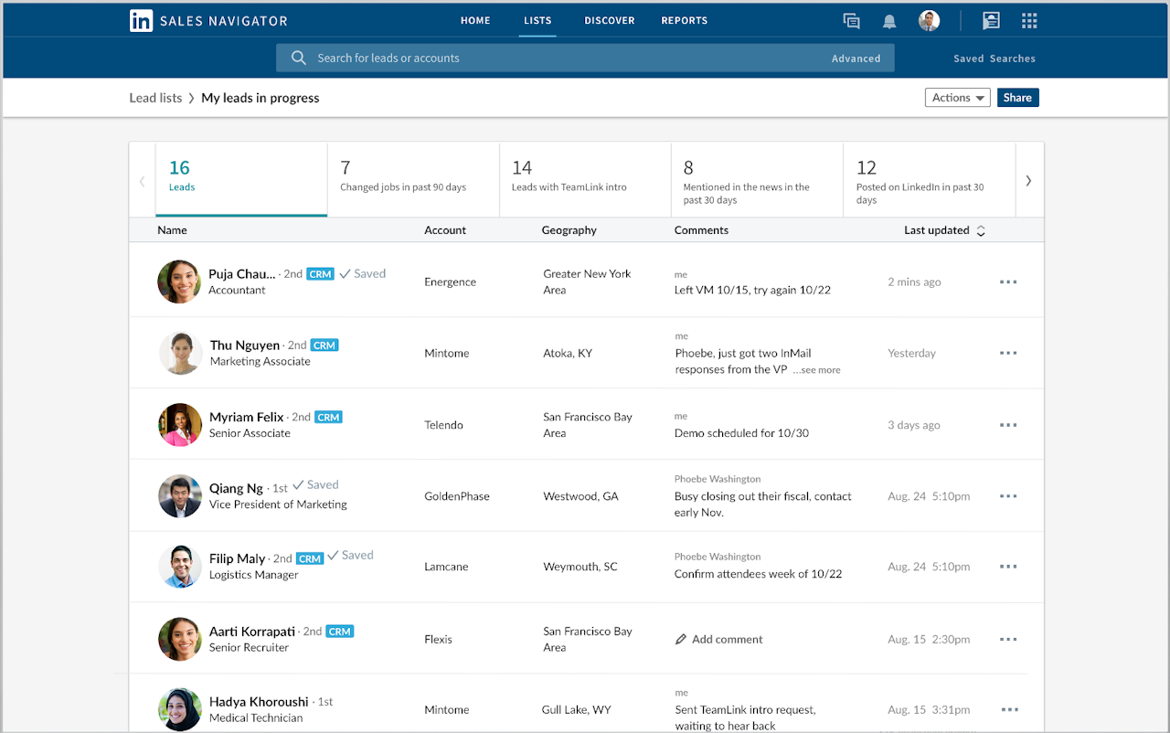 sales prospecting tools: LinkedIn Sales Navigator