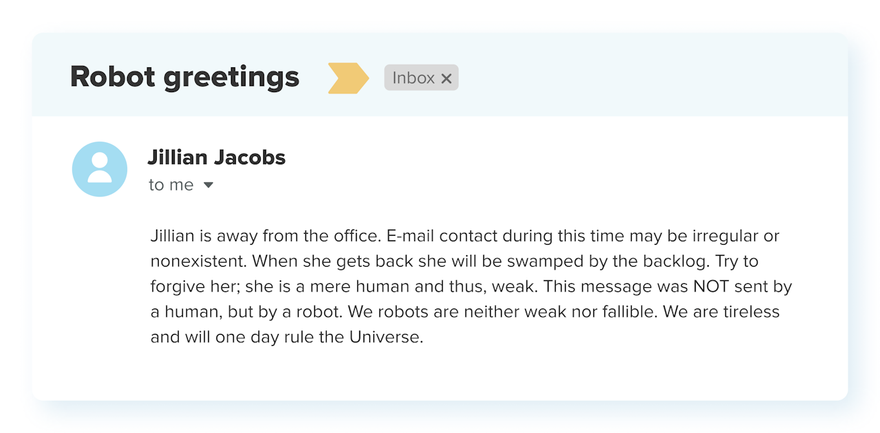 funny out of office message example