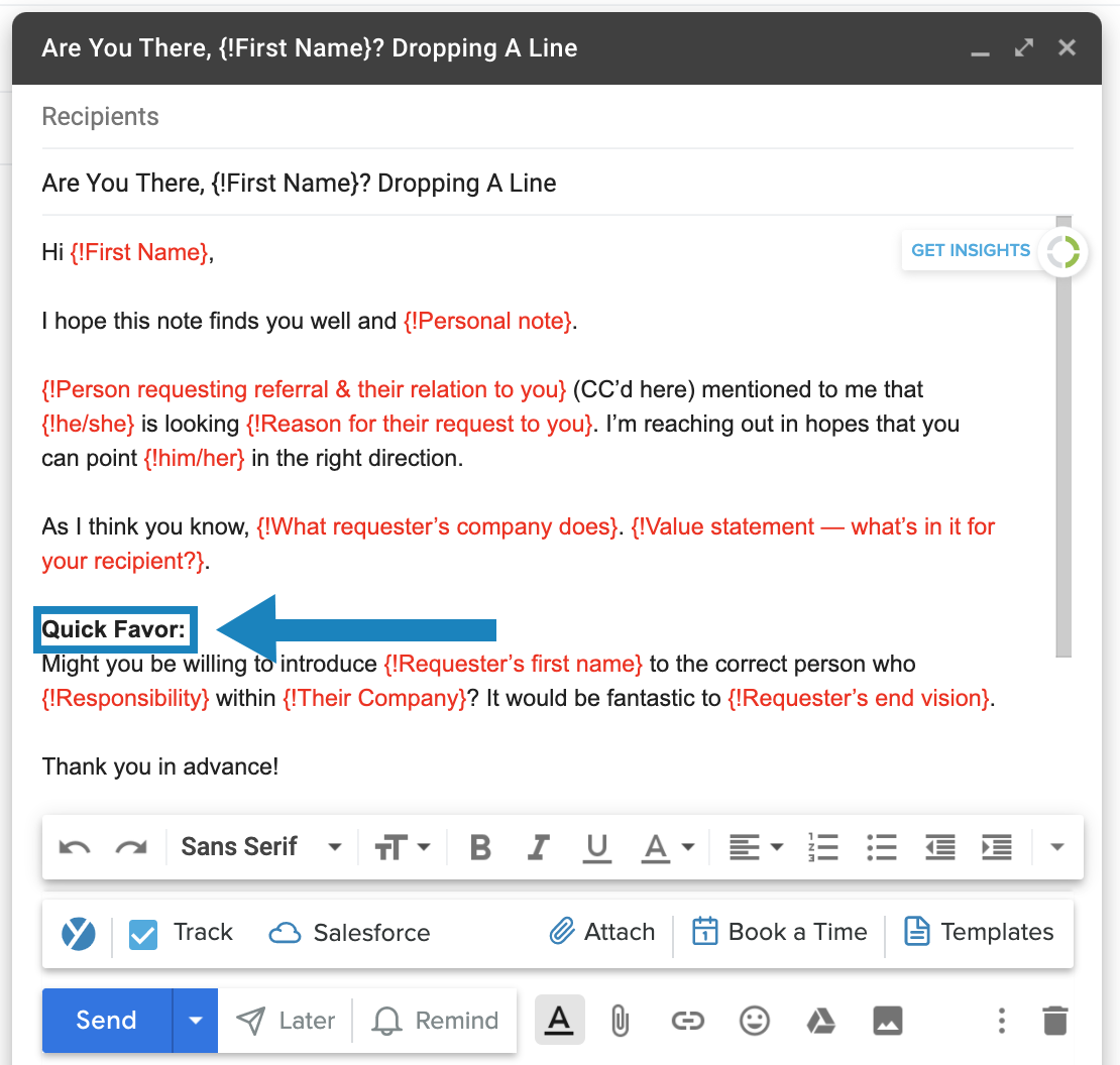 use bold text in your follow up email templates
