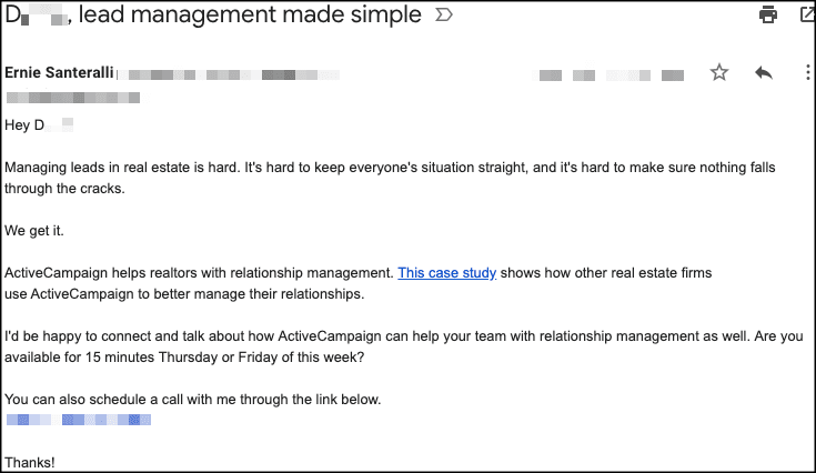 cold emailing sample