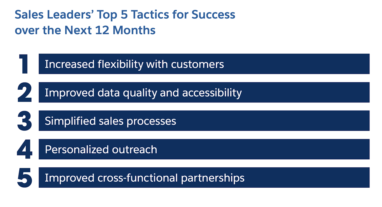 sales leaders' top 5 tactics for success over the next 12 months