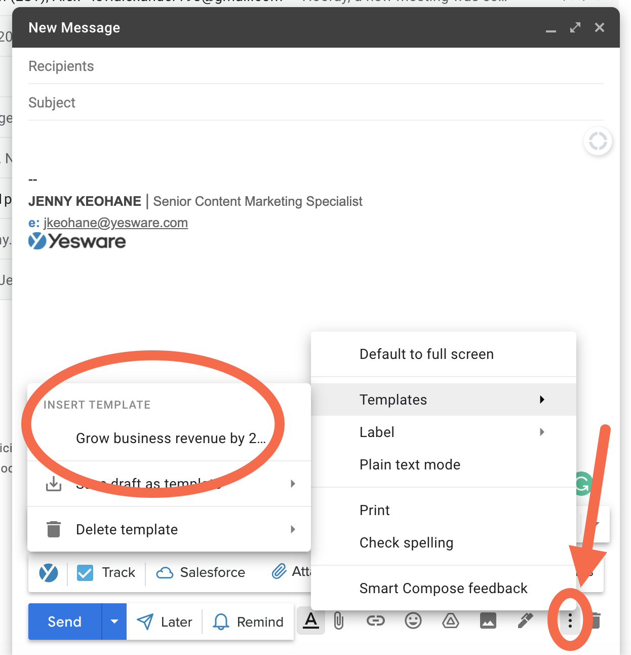 How to insert Gmail Templates