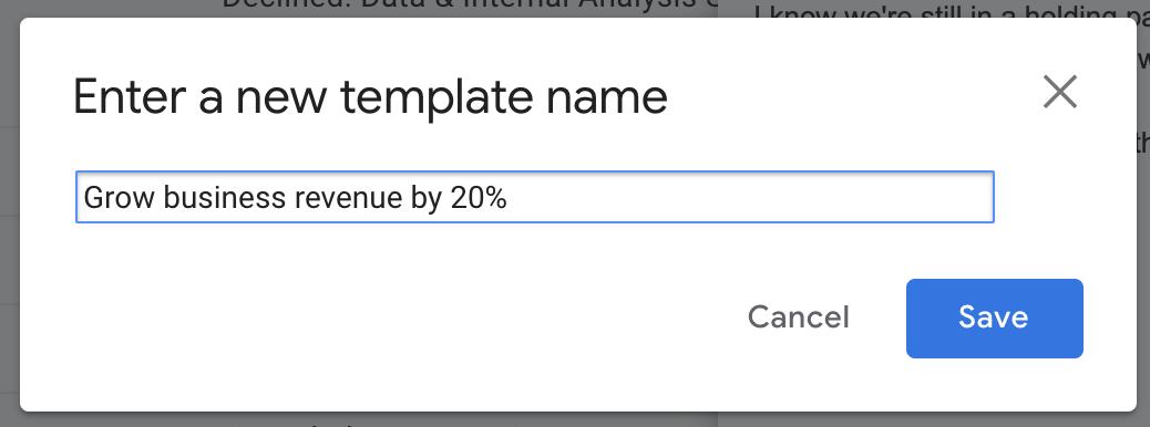 How to name your Gmail Template