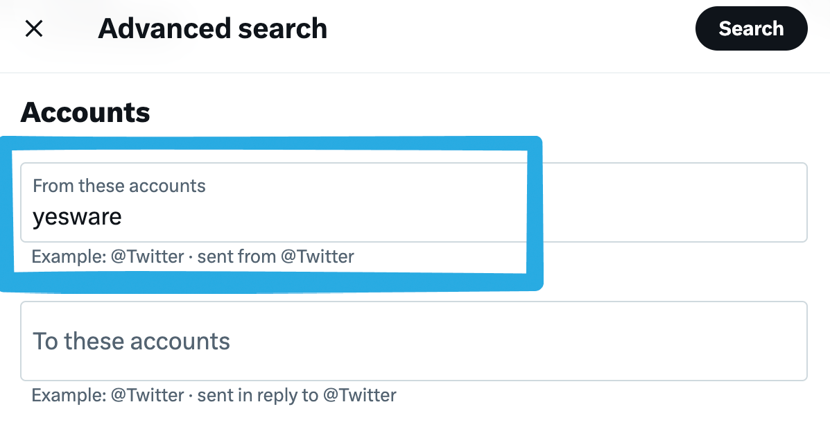 How to find email addresses using Twitter's Advanced Search