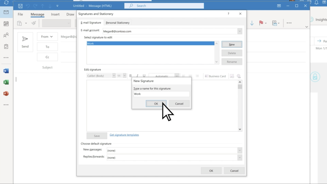 Outlook Signature: Step 4