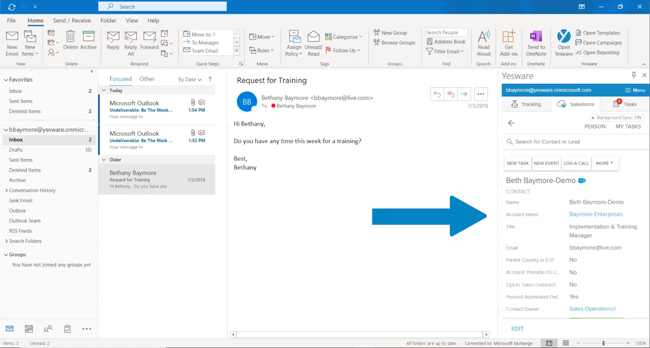 Outlook Signature: Yesware Salesforce Sync