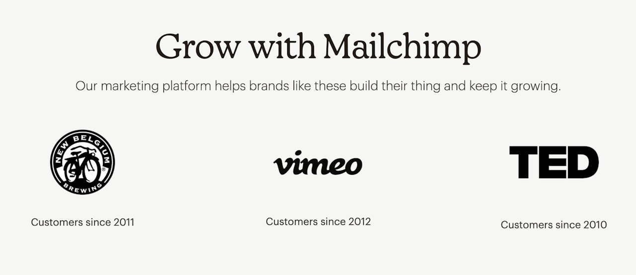 social proof example 3: Mailchimp