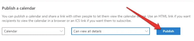 Publish your calendar