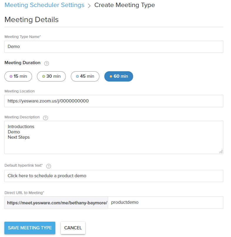 Yesware Meeting Scheduler