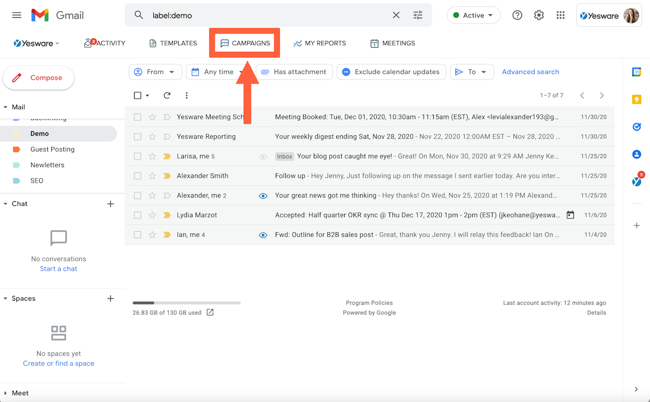 Gmail Automation: Yesware Campaigns