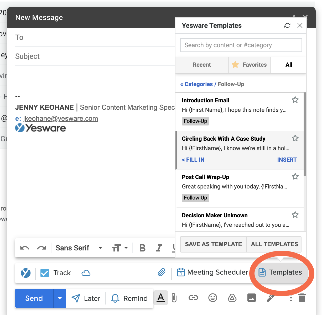 Gmail Automation: Yesware Templates