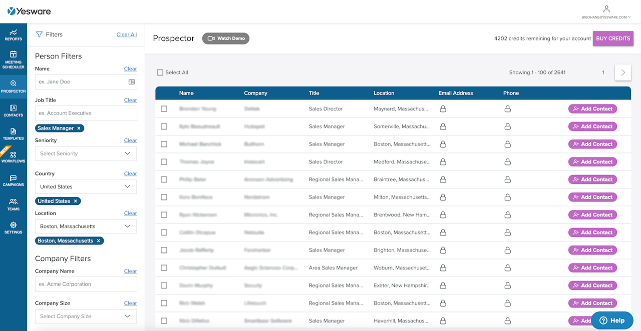 Sales outreach management tools: email list builder