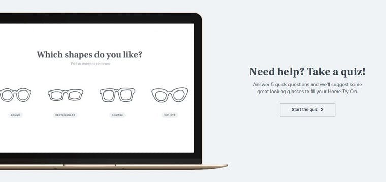 B2B lead generation example: Warby Parker
