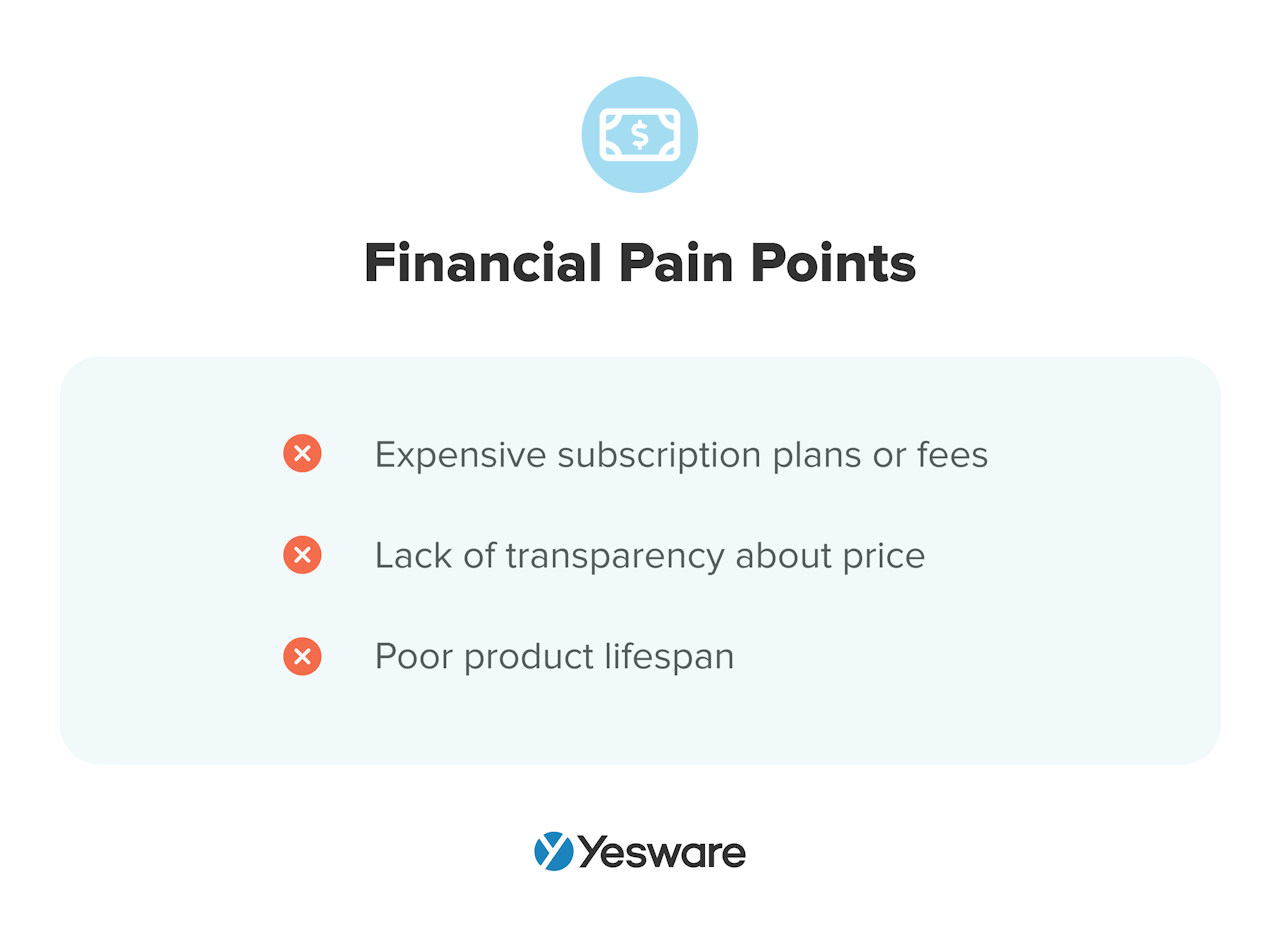 financial pain point examples