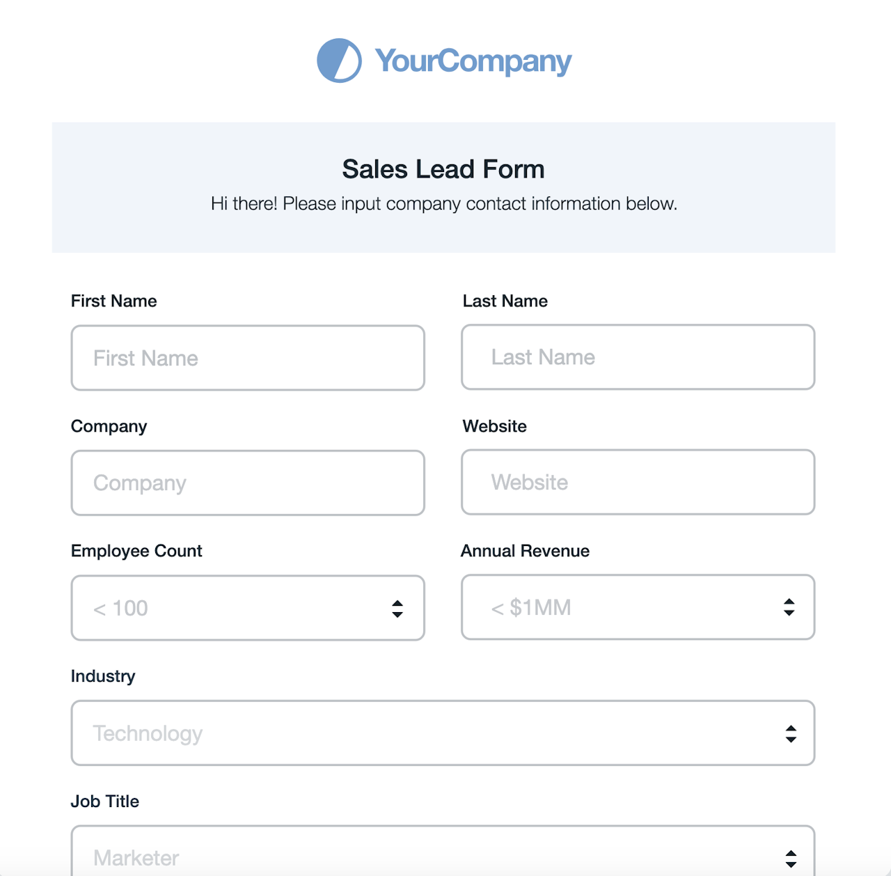 lead data: website forms