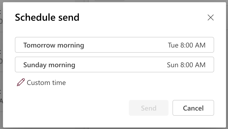 How to schedule an email in Outlook web