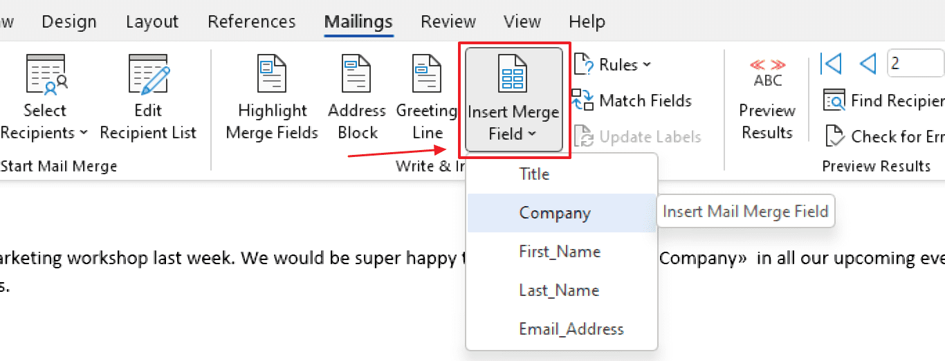 How to send a mail merge with Outlook 3