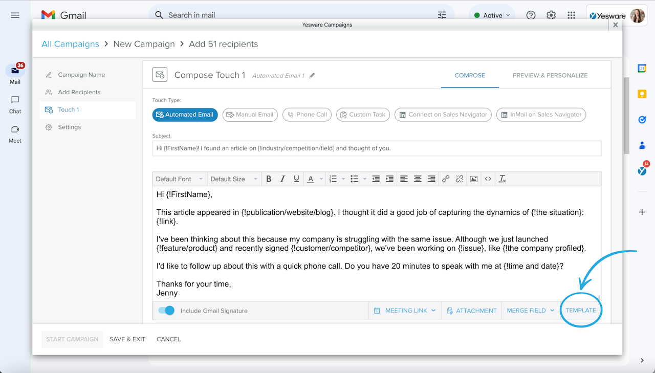 How to send a mass email individually with Yesware 3