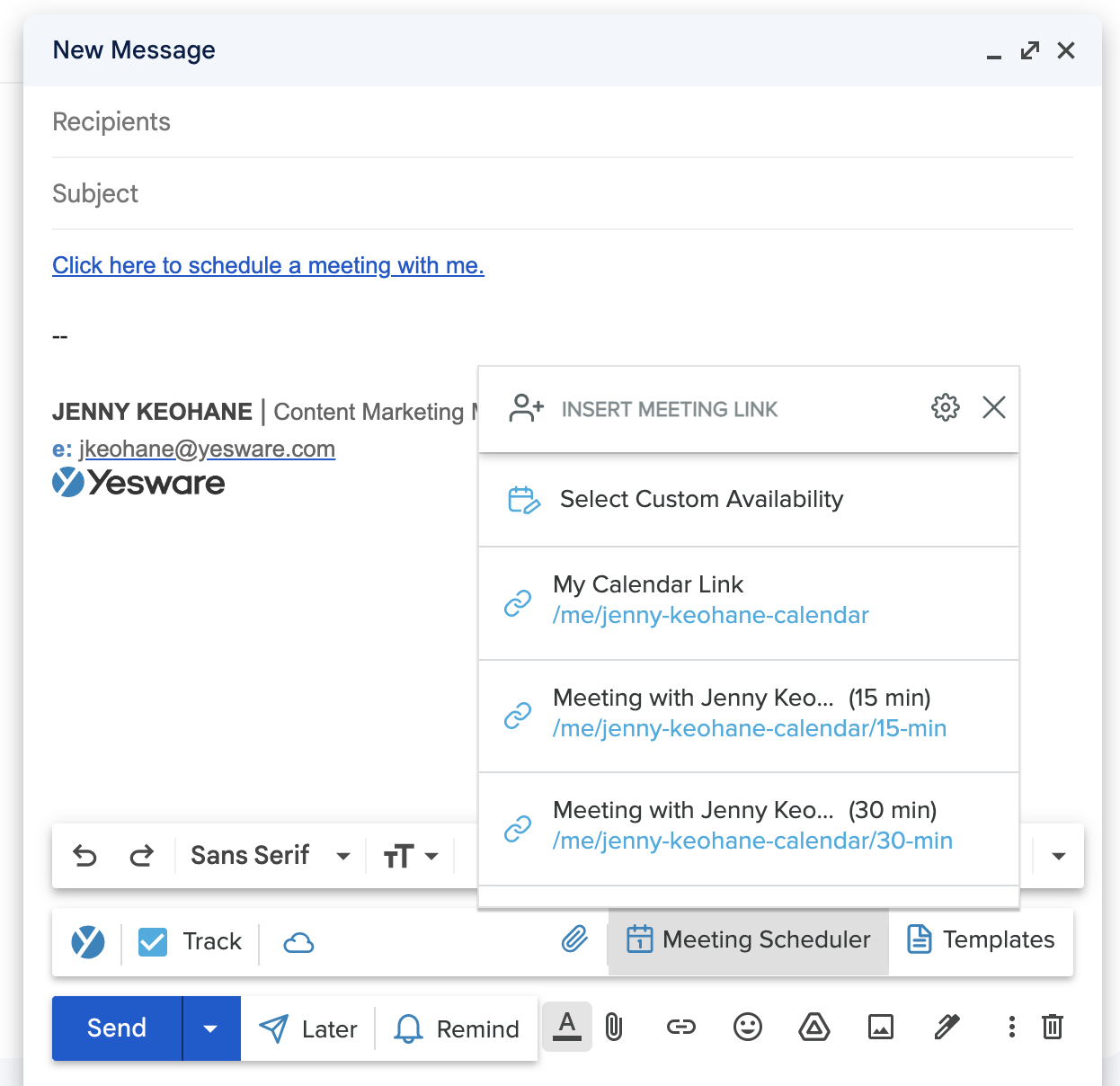 Automate email with appointment scheduling