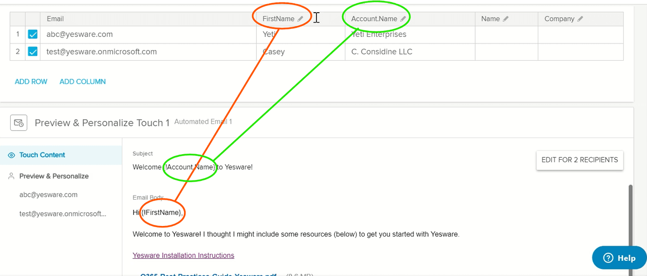 how to automate emails in outlook: merge fields accuracy